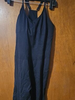 Simple Black Body Suit - Adjustable Spaghetti Strap